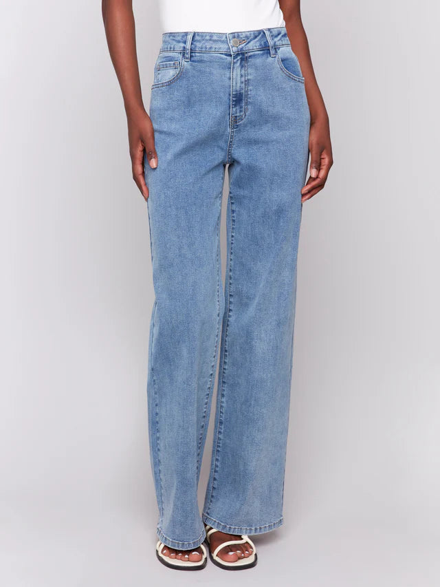 BB - Chloe Wide Leg Jeans-Medium Blue