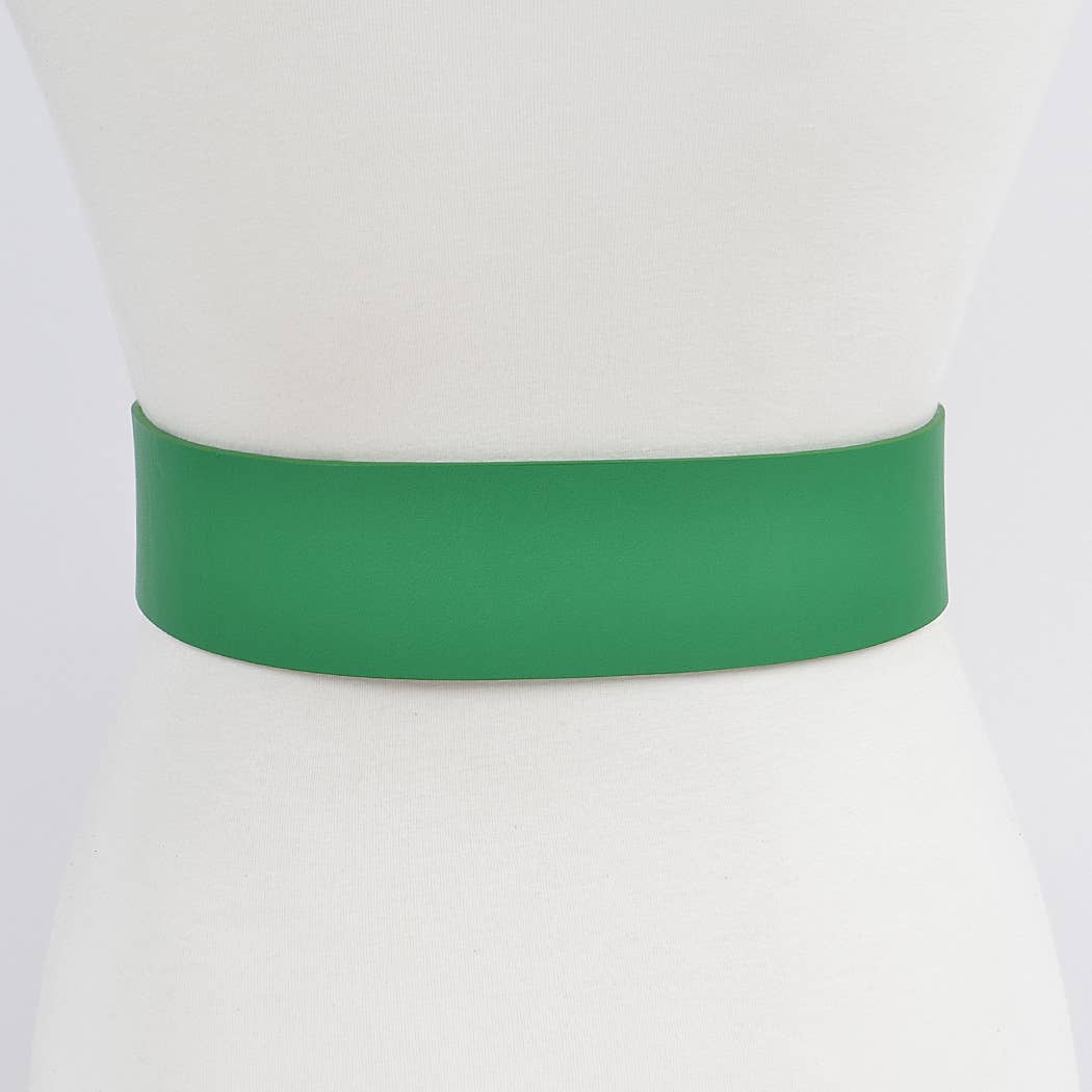 Faux Leather Wide Belt