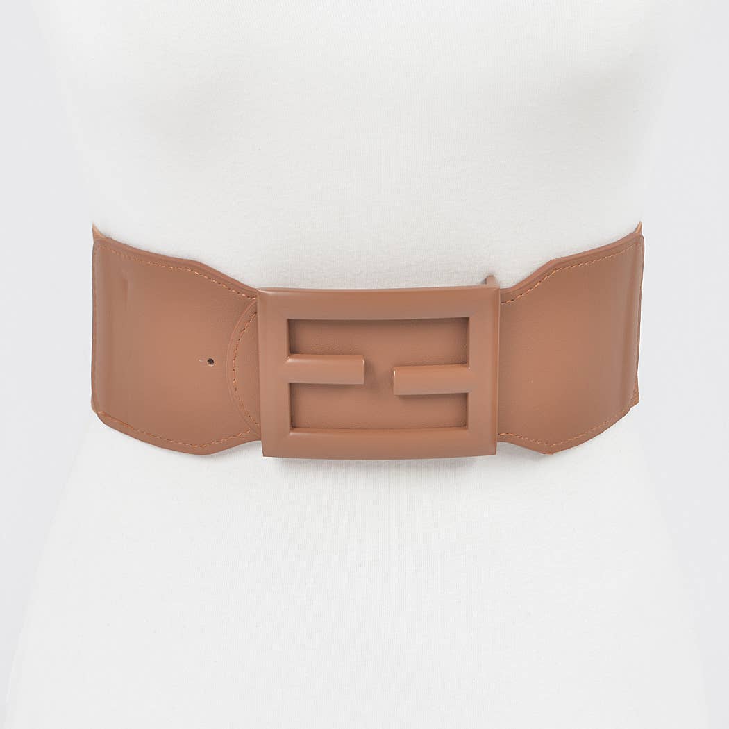 Colored Buckle Plus Size Elastic Belt