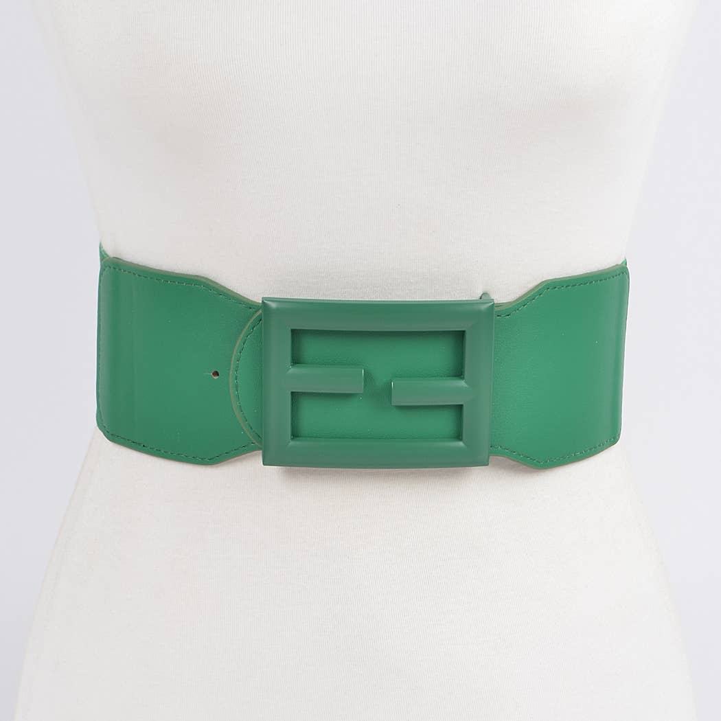 Colored Buckle Plus Size Elastic Belt