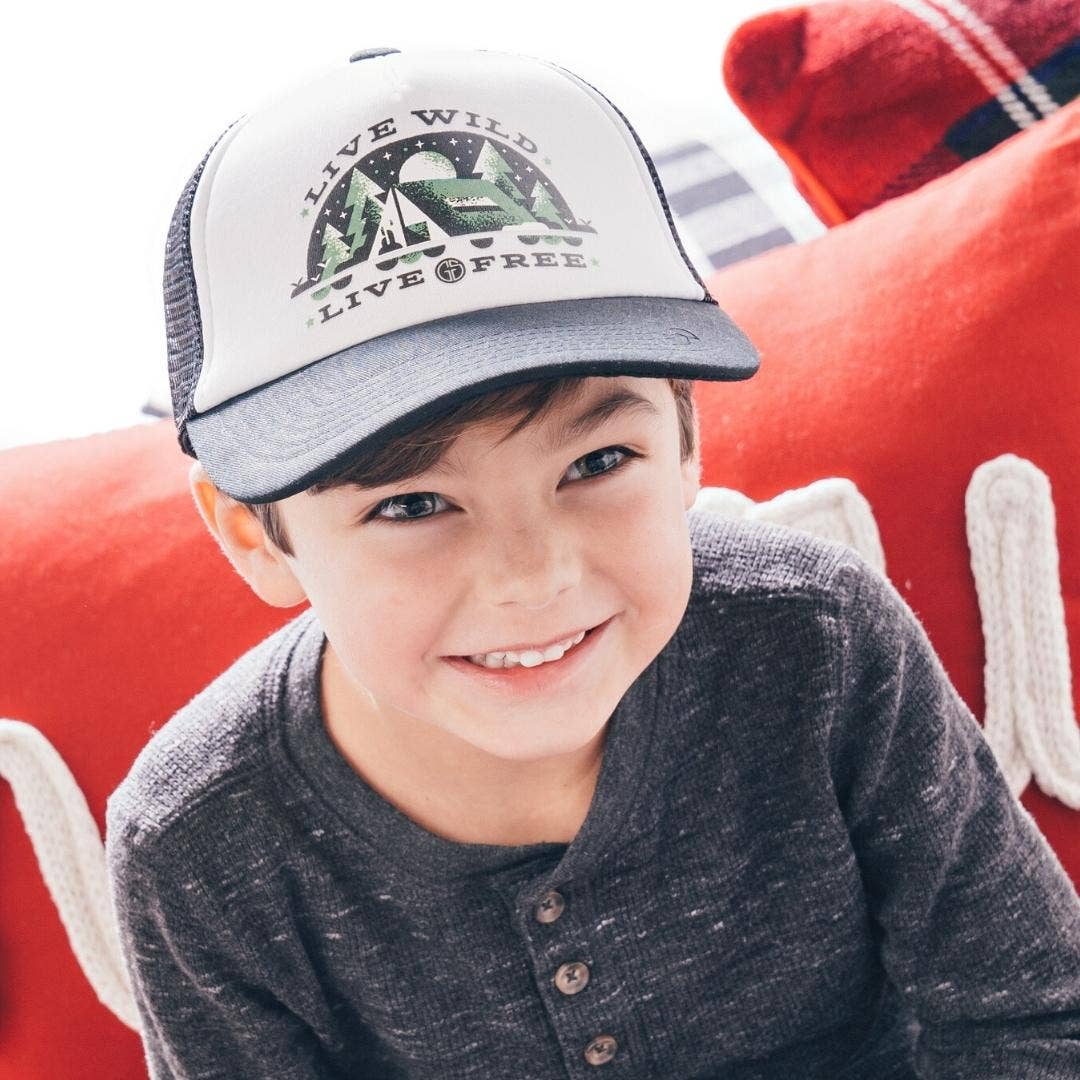 Live Wild Live Free Boys or Girls Trucker Hat for Infants to 10 years old