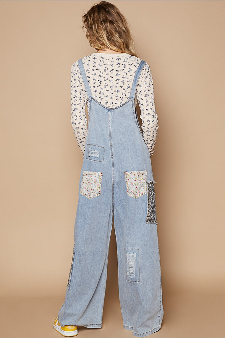 BB-Vintage Washed Denim Overalls