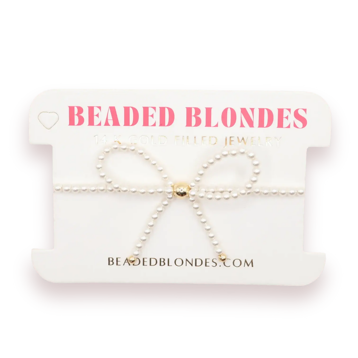 Pearl Bow Beaded Blondes Bracelet: Standard 6.75 inch