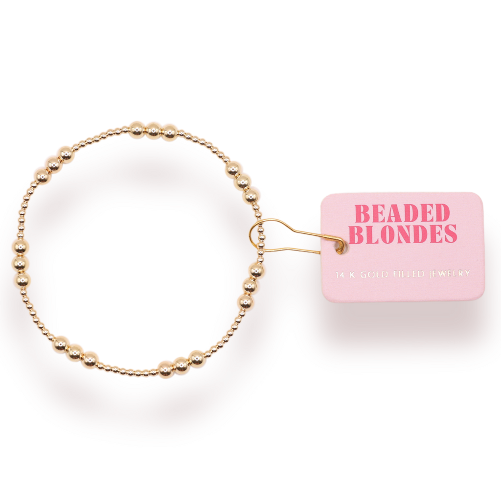 ILY Bracelet in Gold: Standard 6.75 inch | Beaded Blondes