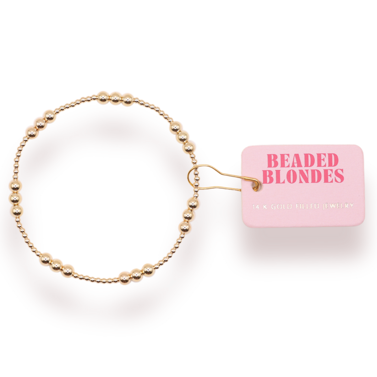 ILY Bracelet in Gold: Standard 6.75 inch | Beaded Blondes