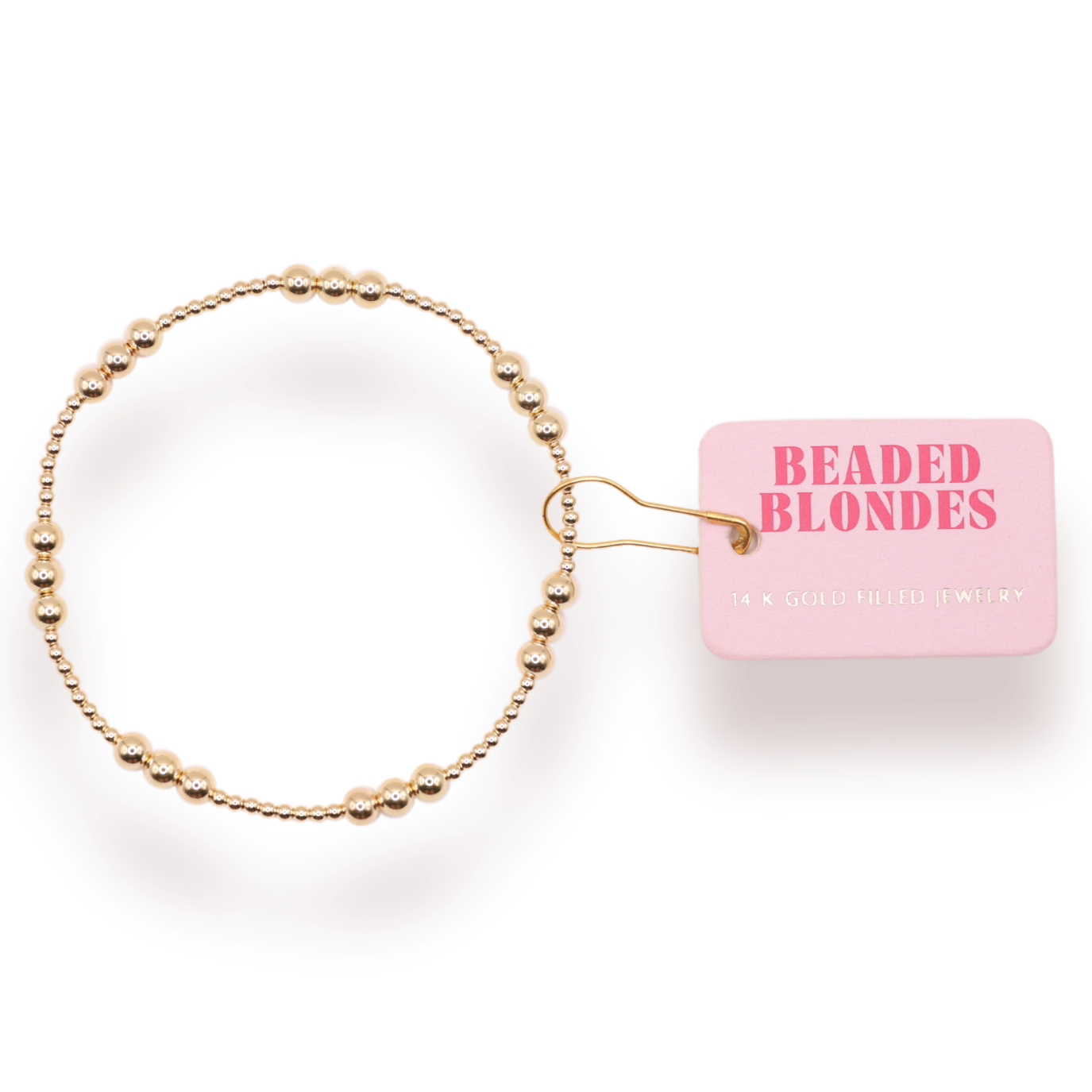 ILY Bracelet in Gold: Standard 6.75 inch | Beaded Blondes