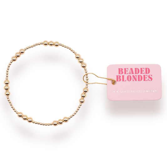 ILY Bracelet in Gold: Standard 6.75 inch | Beaded Blondes