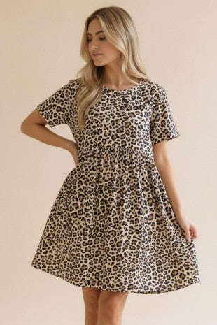 Leopard Babydoll Dress