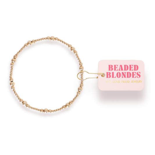 Dainty Sutton Bracelet in Gold: Standard 6.75 Inch | Beaded Blondes