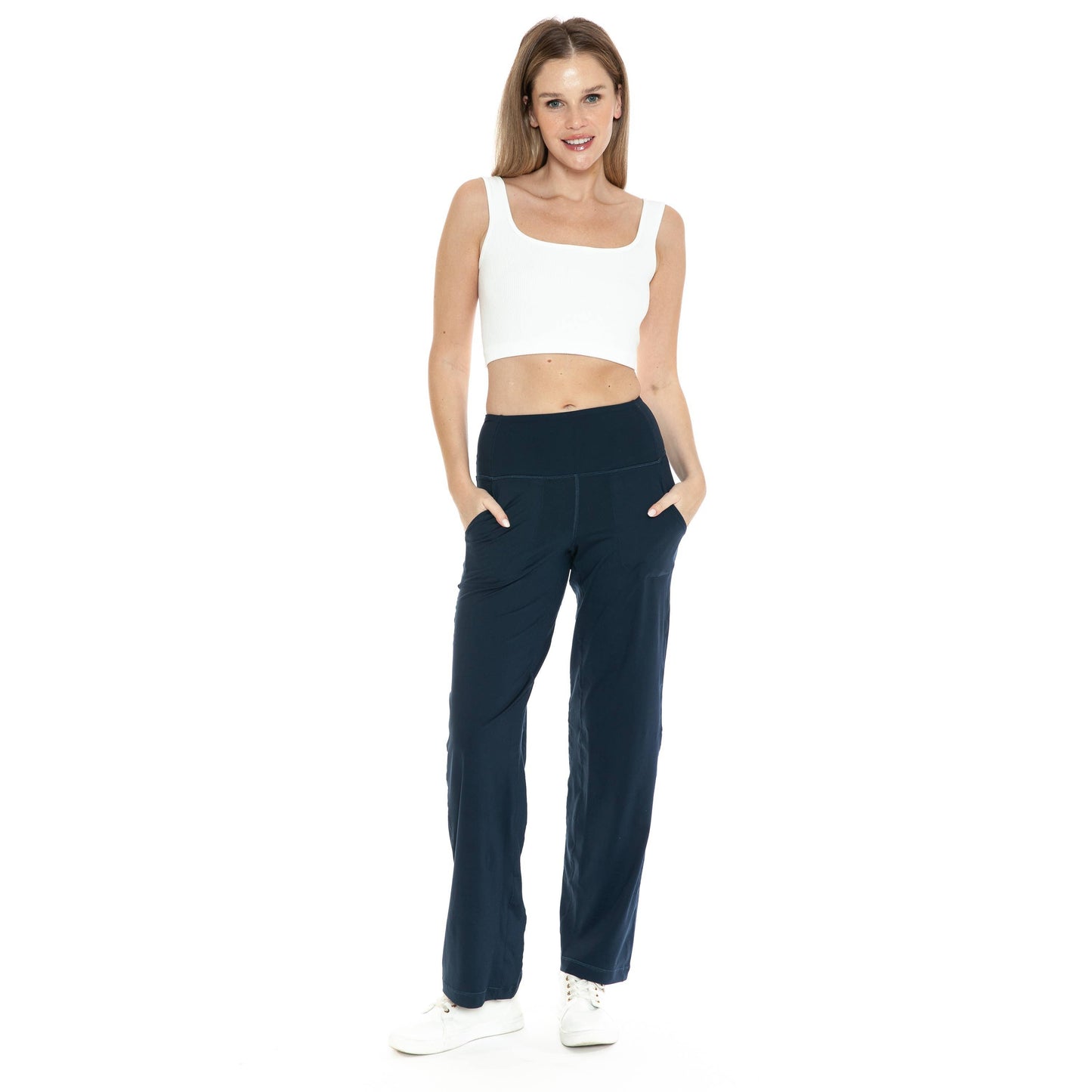 BB-Wide Leg Activewear Pants: Black