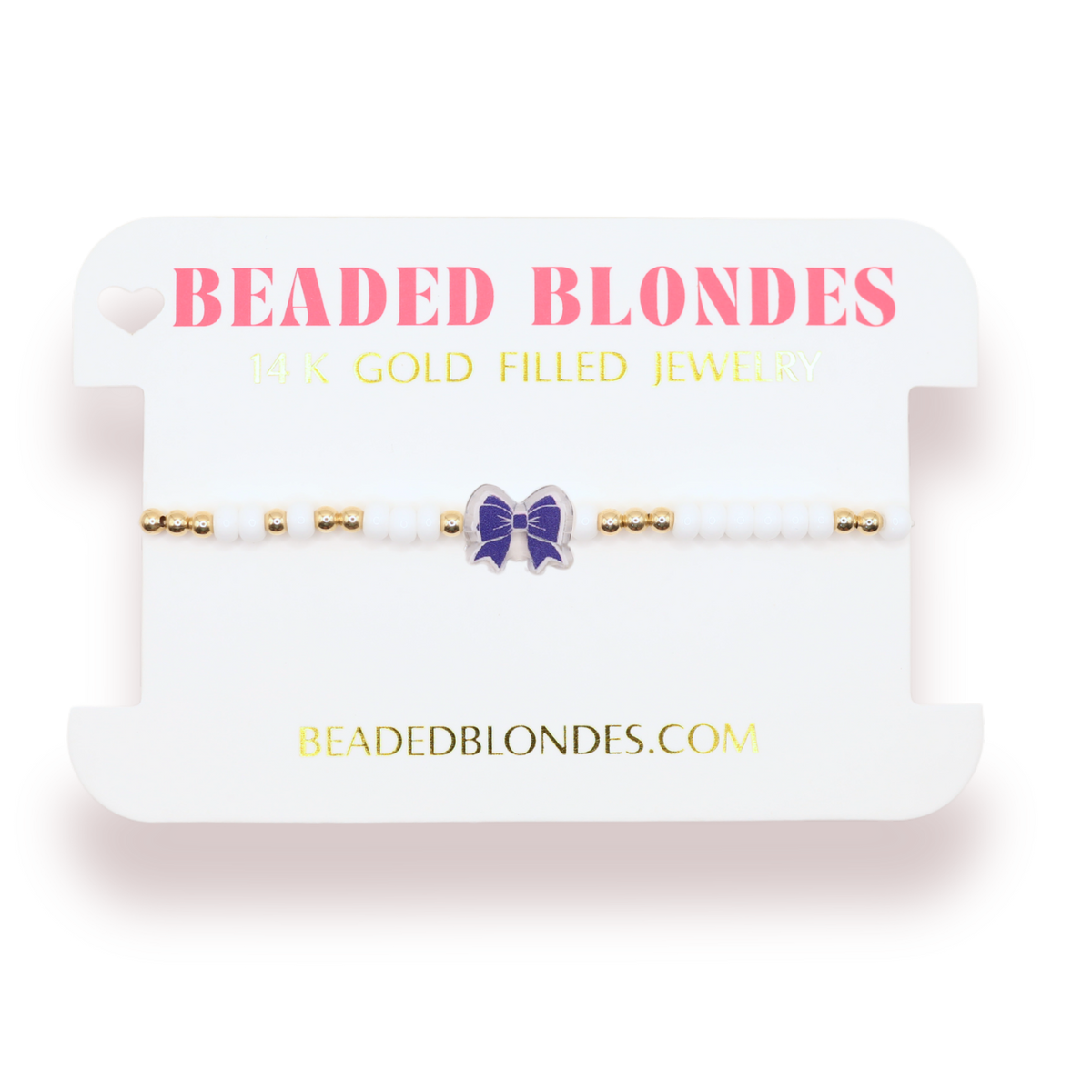 Royal Blue Bow Bracelet: Standard 6.75 inch / Sprinkle | Beaded Blondes