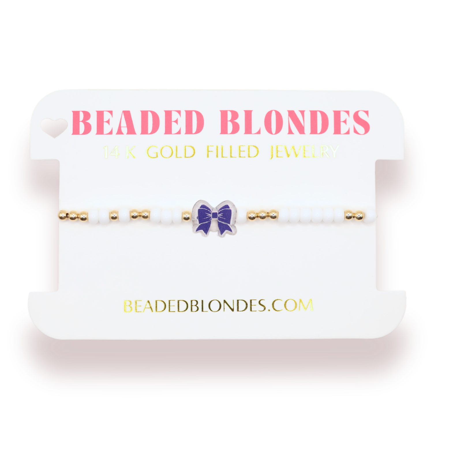 Royal Blue Bow Bracelet: Standard 6.75 inch / Sprinkle | Beaded Blondes