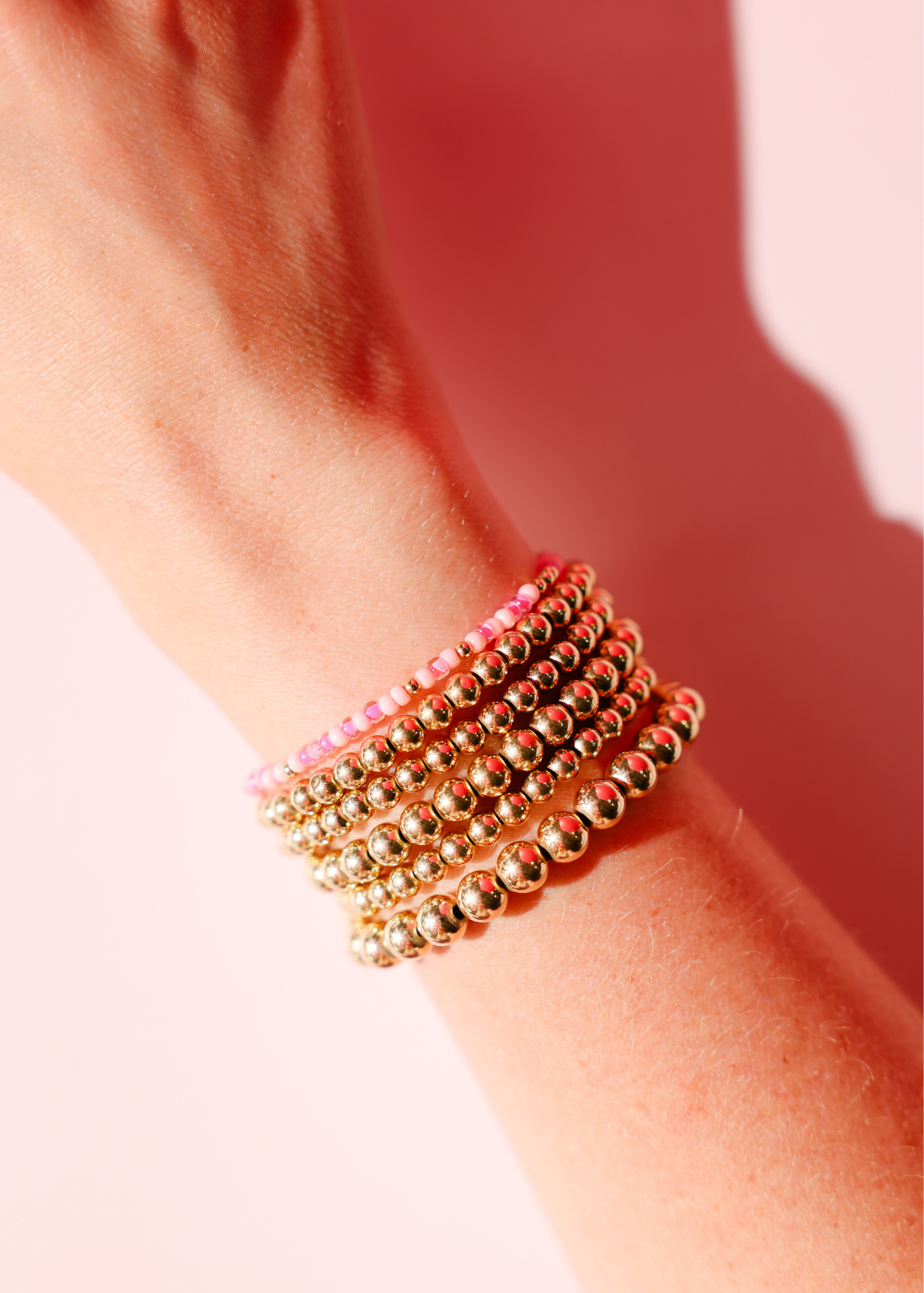 Flamingo Sprinkle Bracelet: Standard 6.75 inch | Beaded Blondes