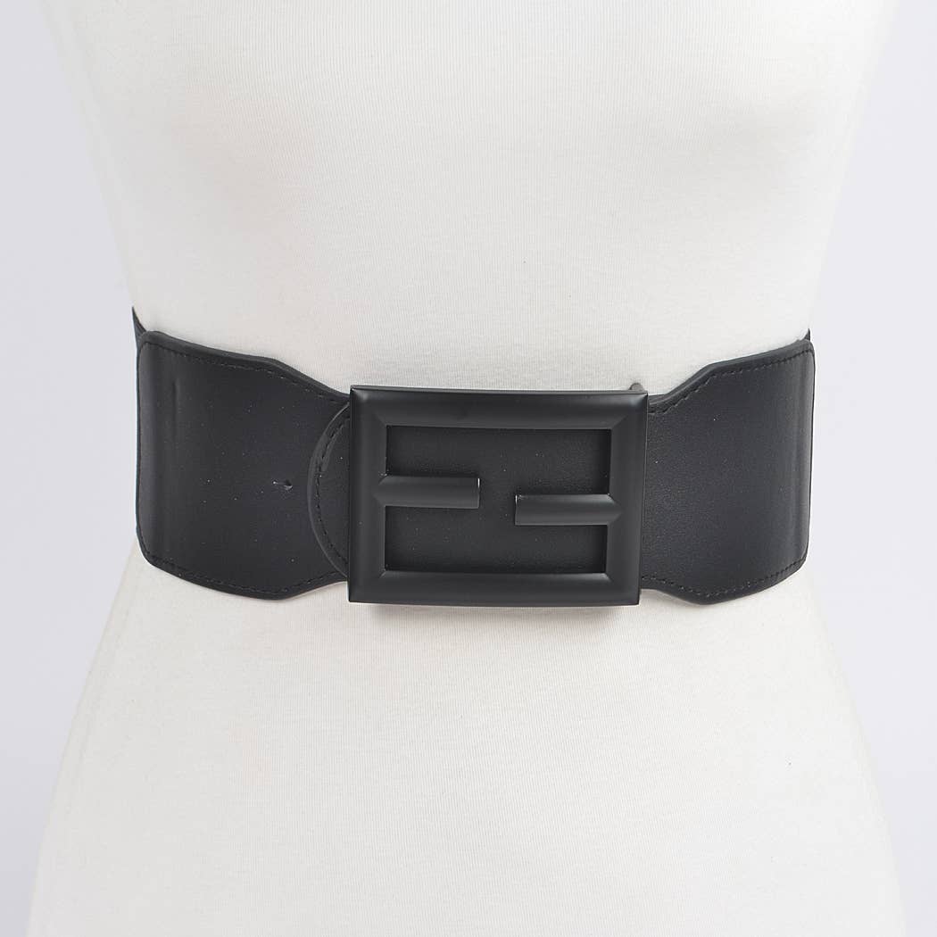 Colored Buckle Plus Size Elastic Belt