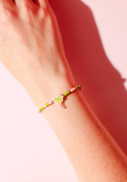 Palm Tree Bracelet on Color: Standard 6.75 inch | Beaded Blondes