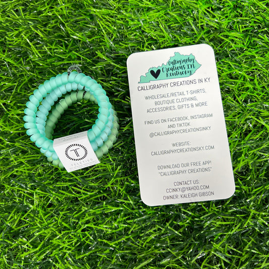 Turquoise Small Teleties-3 pack