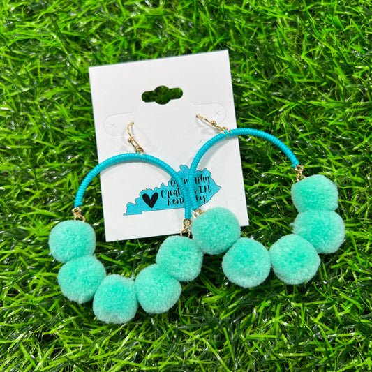 Teal | Happy Days Pom Pom Earrings