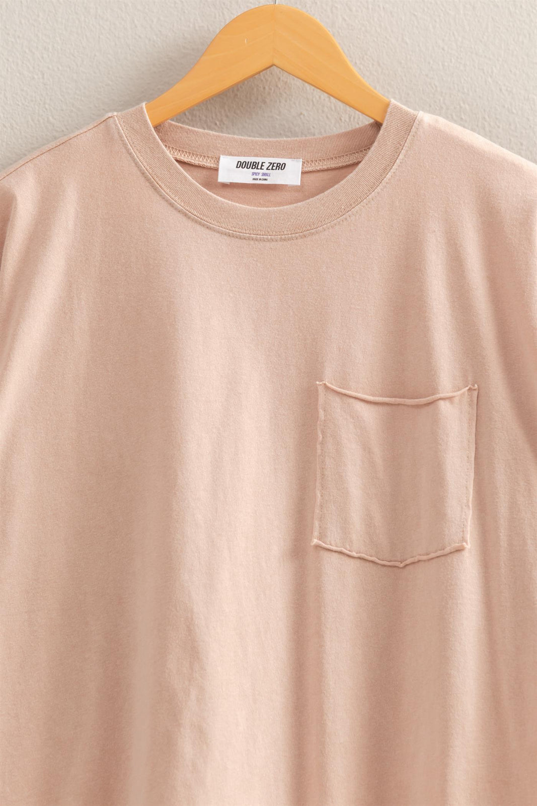 Front Pocket Tunic Tee-Taupe