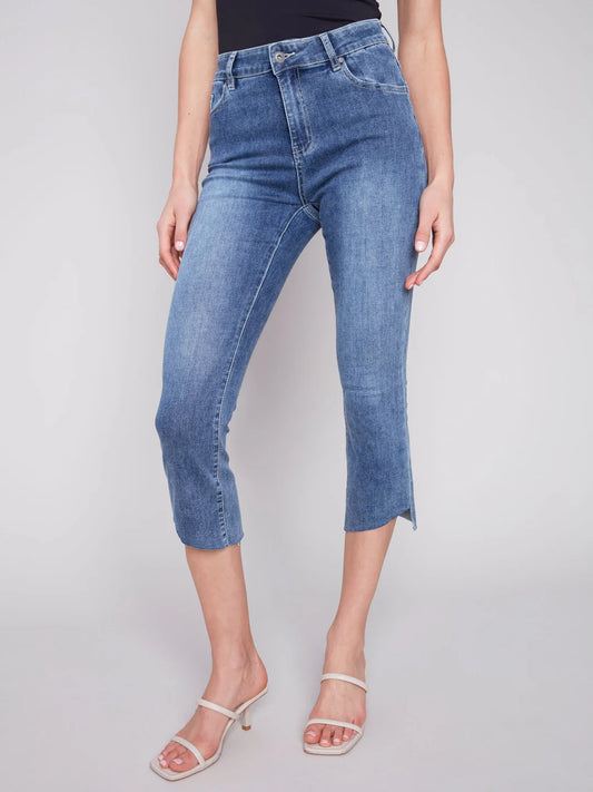 BB - Charlie B Bell Bottom Pant Raw Edge Asymmetrical