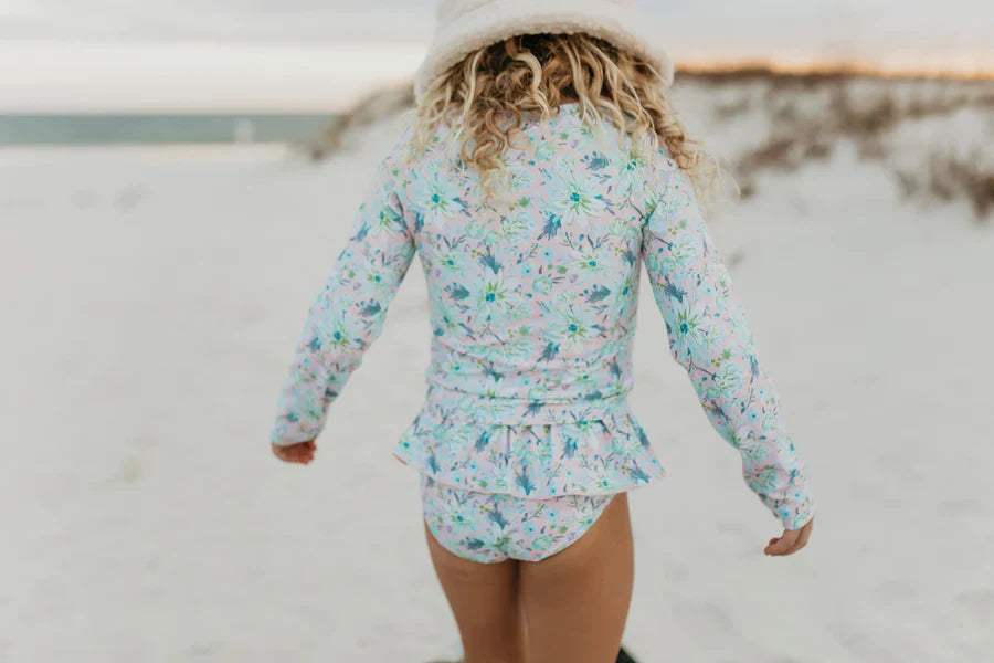 Wren Mint Rash Guard Swimsuit Set